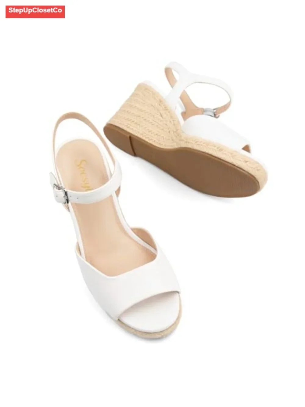 Wedge Platform Sandals Braided Espadrilles Ankle Strap Open Toe Buckle Sandals